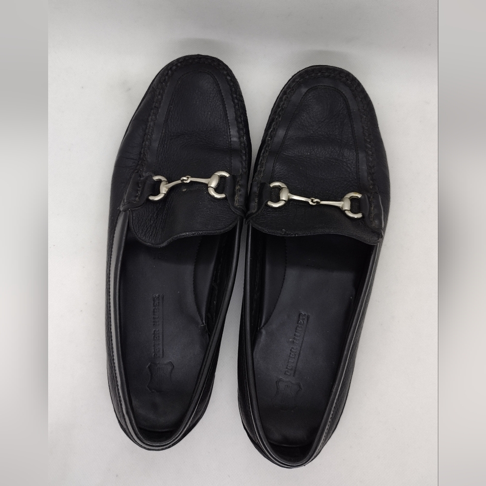 Peter Huber Leather Loafer Mens 10.5 Black Causal Comfy Retro 90s Y2K - Picture 4 of 12